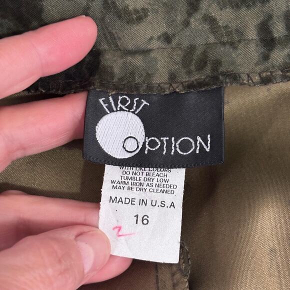 VTG 90s First Option Velvet Pants 16 Floral Lace Forest Hunter Maximalist Luxury - Picture 8 of 10